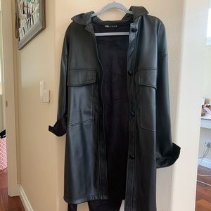 Leather shirt dress/jacket